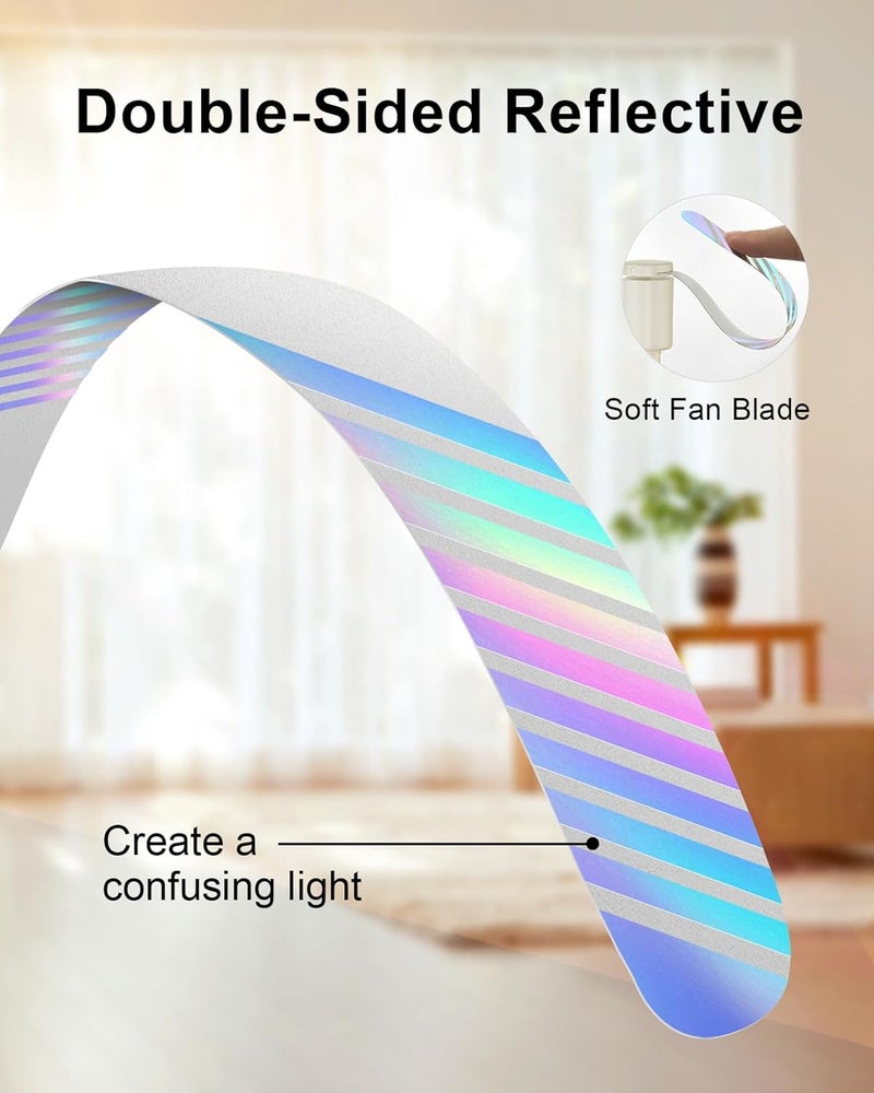 Edvision 4 Pack Food Table Fan, 2000mAh USB Powered Rechargeable Food Fan, Portable Fan with Flexible Goose-Neck and Soft Blades for BBQ, Patio, Party (Beige) - Image 4